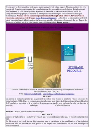 Fonctionnement  Frésénius 5008