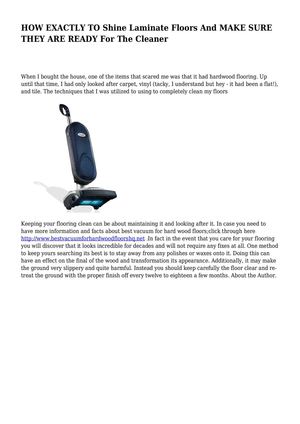 Calameo How Exactly To Shine Laminate Floors And Make Sure They
