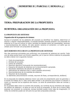 ORGANIZACION DE LA PROPUESTA