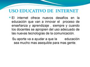 USO EDUCATIVO DE  INTERNET
