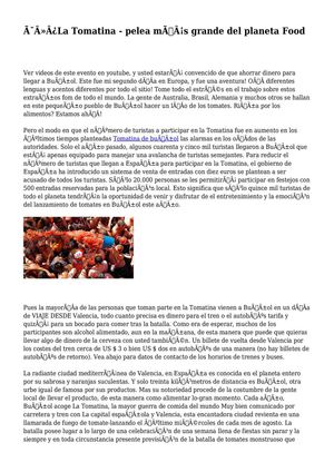 La Tomatina - pelea más grande del planeta Food  
