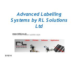 Advanced Labelling Systems by www.rlsltd.co.uk