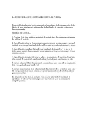  LA TEORÍA DE LAS SEIS LECTURAS DE MIGUEL DE ZUBIRIA