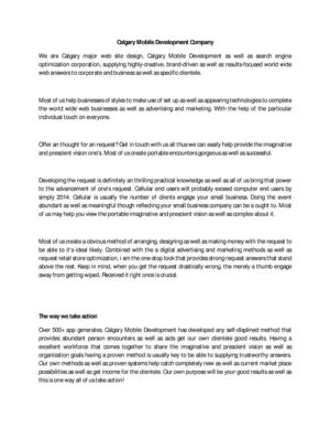 Calgary Mobile Development Company