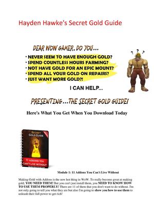 Hayden Hawke's Secret Gold Guide