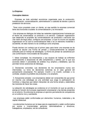 La empresa, conceptos básicos