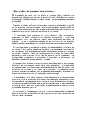 Ética y valores del empresario frente al entorno