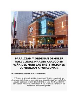 Paralizan y ordenan demoler mall ilegal Marina 