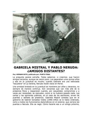Gabriela Mistral y Pablo Neruda