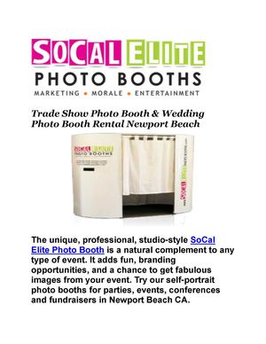 Photo Booth Newport Rental Beach (Socal Elite Photo Booths)