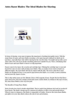 Astra Razor Blades: The Ideal Blades for Shaving