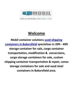 Mobil Container Solutions : Shipping Containers Service in Bakersfield