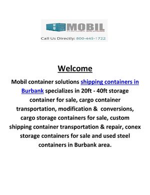 Mobil Container Solutions : Shipping Containers Service in Burbank