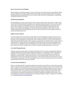 How to Screen Your Next Plumber