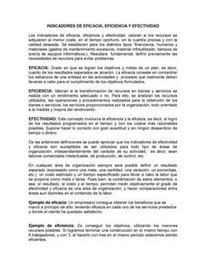 Indicadores de Eficacia, Eficiencia y Efectividad.