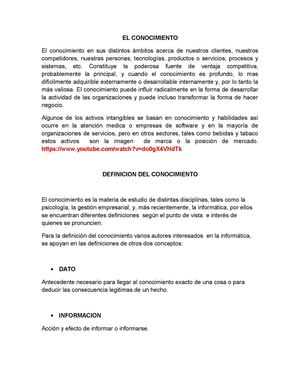 EL CONOCIMIENTO