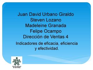 Indicadores de Eficacia, Eficiencia y Efectividad.