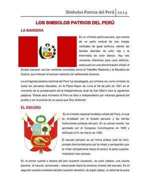 Los símbolos patrios del Perú