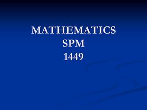 MATHEMATICS SPM EXAM FORMAT