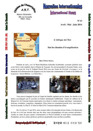 Nouvelles Internationales (N°13 - Avril - Mai - Juin 2014)