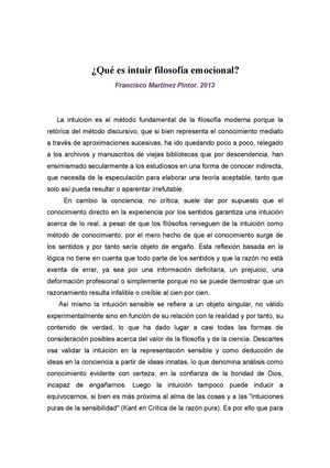 ¿Qué es intuir filosofía emocional?