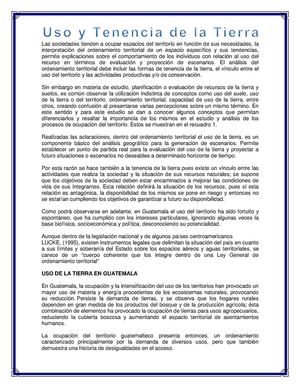 Uso y Tendencia de la Tierra