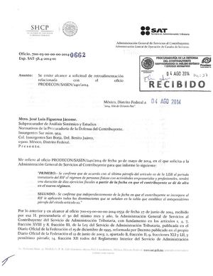 Sat confirma a Prodecon vigencia de nuevos RIFs
