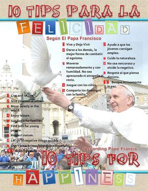 10 TIPS PARA LA FELICIDAD SEGÚN EL PAPA FRANCISCO / 10 TIPS FOR HAPPINESS ACCORDING POPE FRANCIS 