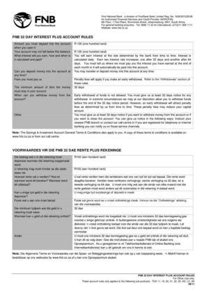 FNB 32 Day Interest Plus Account Rules