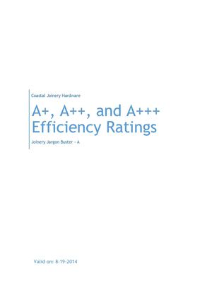 Calaméo - A+, A++, and A+++ Window Efficiency Ratings