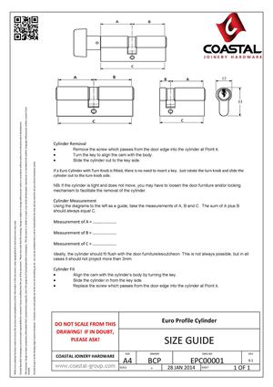 Euro Profile Cylinder Lock Size Guide