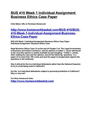 BUS 415 UOP Class Tutorials, BUS 415 Entire Tutorial / Homeworkbasket