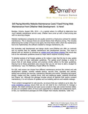 Fixed Pricing Website Maintenance Services