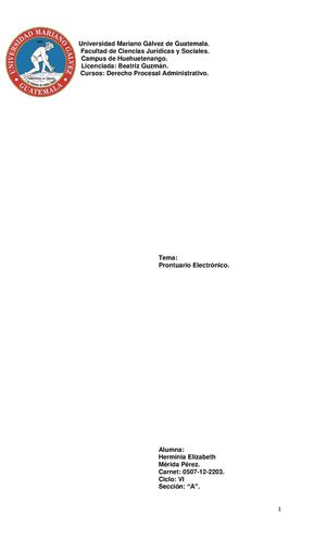 PRONTUARIO DERECHO PROCESAL ADMINISTRATIVO.
