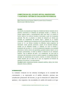 Competencias del docente virtual