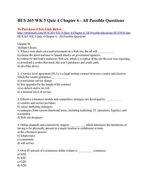 BUS 365 WK 5 Quiz 4 Chapter 6 - All Possible Questions.docx