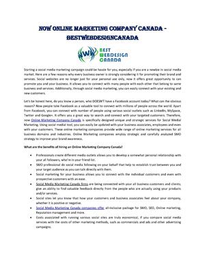 Now Online Marketing Company Canada - Bestwebdesigncanada