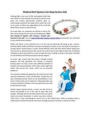 Medical Alert Systems Can Keep Seniors Safe