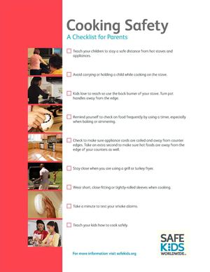 Cooking Safety, A Checklist for Parents