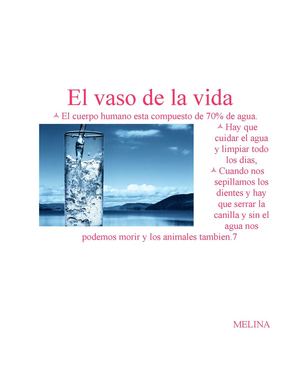 folleto del agua melina