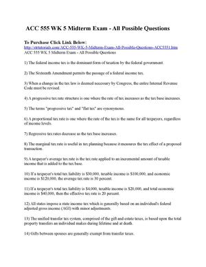 ACC 555 WK 5 Midterm Exam - All Possible Questions.docx