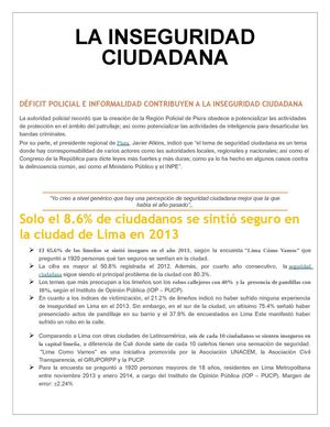 inseguridad ciudadana en piura
