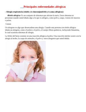 Principales enfermedades alergicas