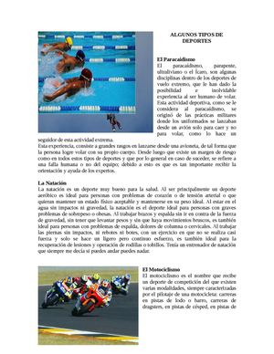ALGUNOS TIPOS DE DEPORTES