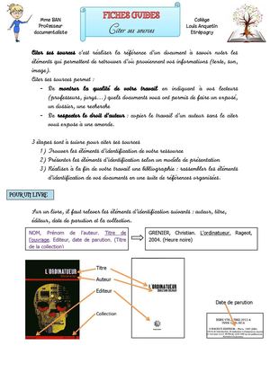 FICHE GUIDE Citer ses sources