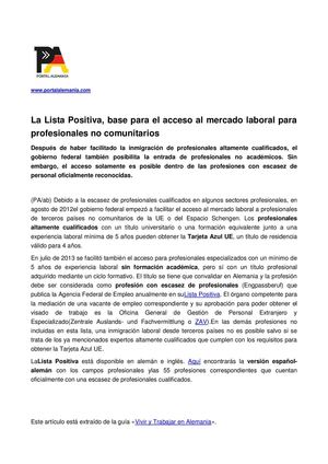 Lista positiva en Alemania