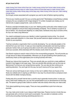 All You Should Find Out About Generating An Income Online