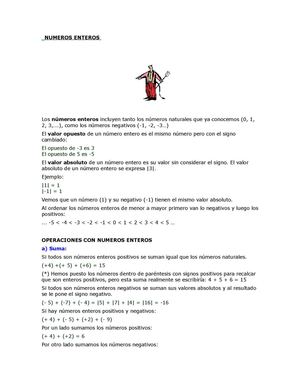 EL MARAVILLOSO MUNDO DE LOS NUMEROS ENTEROS