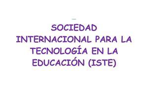 Sociedad Internacional para la Tecnología y  Educación (ISTE)