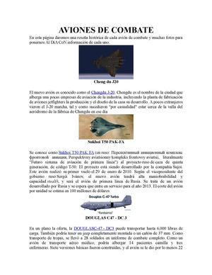 HISTORIA DE AVIONES DE COMBATE